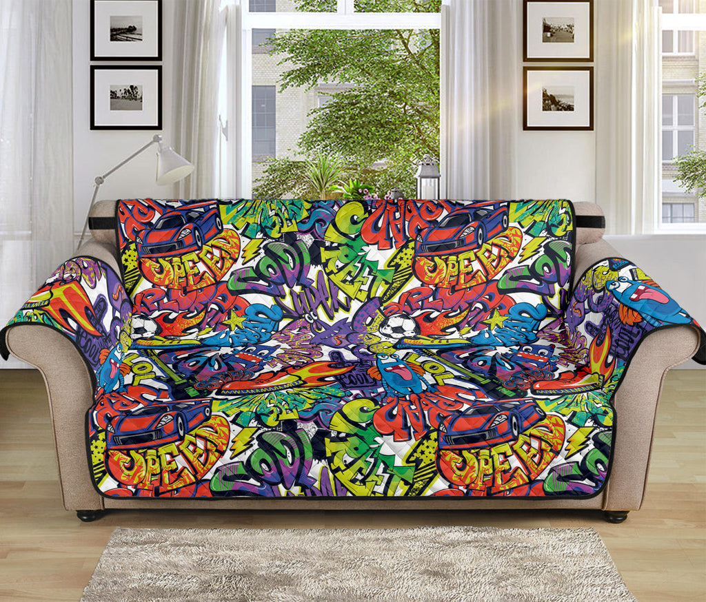 Funky Graffiti Pattern Print Sofa Protector