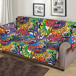 Funky Graffiti Pattern Print Sofa Protector