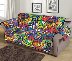 Funky Graffiti Pattern Print Sofa Protector