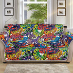 Funky Graffiti Pattern Print Sofa Protector