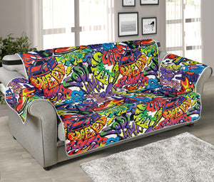 Funky Graffiti Pattern Print Sofa Protector