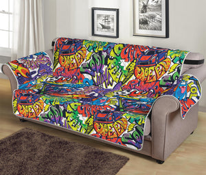 Funky Graffiti Pattern Print Sofa Protector