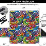 Funky Graffiti Pattern Print Sofa Protector