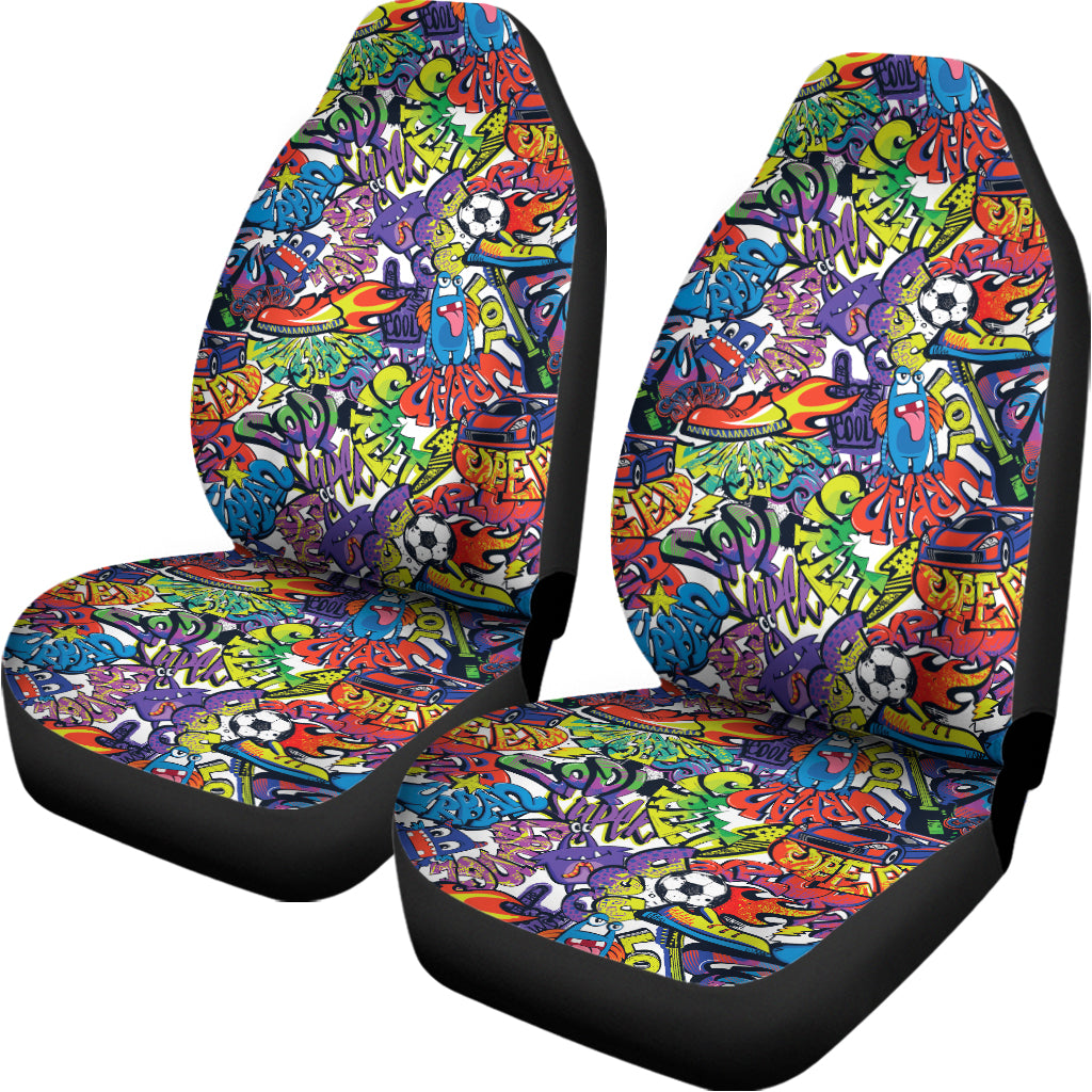 Funky Graffiti Pattern Print Universal Fit Car Seat Covers