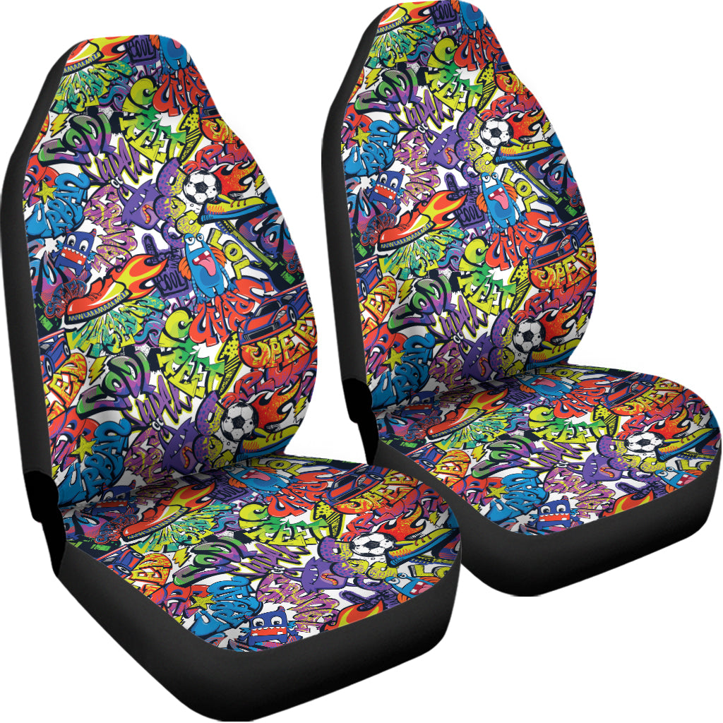 Funky Graffiti Pattern Print Universal Fit Car Seat Covers