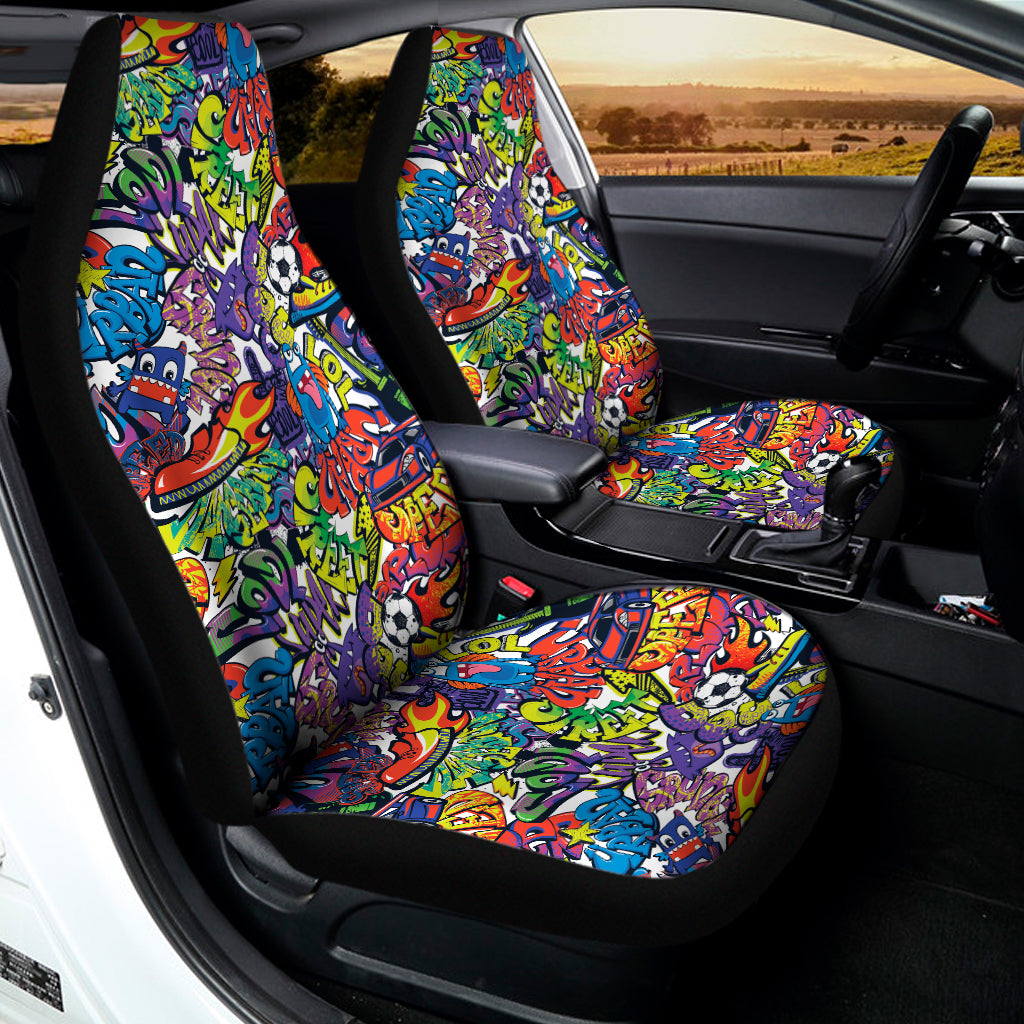 Funky Graffiti Pattern Print Universal Fit Car Seat Covers