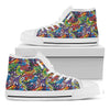 Funky Graffiti Pattern Print White High Top Shoes