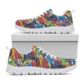 Funky Graffiti Pattern Print White Running Shoes