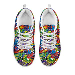 Funky Graffiti Pattern Print White Sneakers