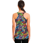 Funky Graffiti Pattern Print Women's Racerback Tank Top