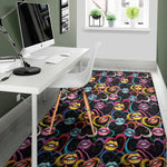 Funky Kiss Lips Pattern Print Area Rug