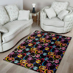 Funky Kiss Lips Pattern Print Area Rug