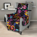 Funky Kiss Lips Pattern Print Armchair Protector