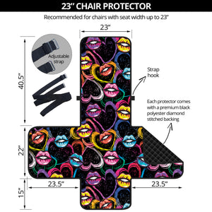 Funky Kiss Lips Pattern Print Armchair Protector