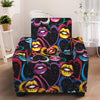 Funky Kiss Lips Pattern Print Armchair Slipcover