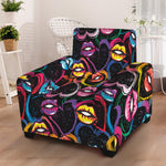 Funky Kiss Lips Pattern Print Armchair Slipcover