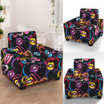 Funky Kiss Lips Pattern Print Armchair Slipcover