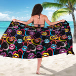 Funky Kiss Lips Pattern Print Beach Sarong Wrap