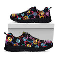 Funky Kiss Lips Pattern Print Black Running Shoes