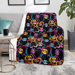 Funky Kiss Lips Pattern Print Blanket