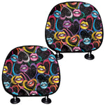 Funky Kiss Lips Pattern Print Car Headrest Covers