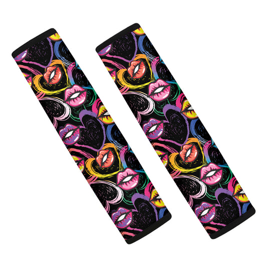 Funky Kiss Lips Pattern Print Car Seat Belt Covers