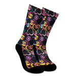Funky Kiss Lips Pattern Print Crew Socks