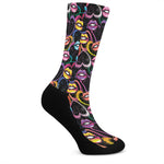 Funky Kiss Lips Pattern Print Crew Socks