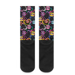 Funky Kiss Lips Pattern Print Crew Socks