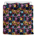 Funky Kiss Lips Pattern Print Duvet Cover Bedding Set