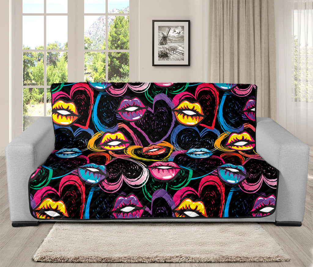 Funky Kiss Lips Pattern Print Futon Protector