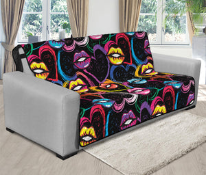 Funky Kiss Lips Pattern Print Futon Protector