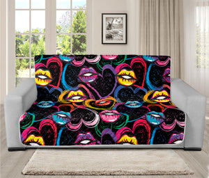 Funky Kiss Lips Pattern Print Futon Protector