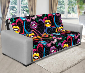 Funky Kiss Lips Pattern Print Futon Protector