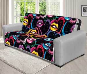 Funky Kiss Lips Pattern Print Futon Protector