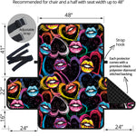 Funky Kiss Lips Pattern Print Half Sofa Protector