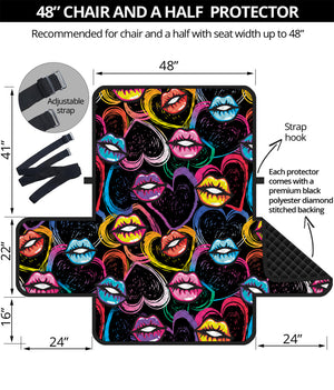 Funky Kiss Lips Pattern Print Half Sofa Protector