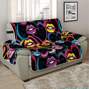 Funky Kiss Lips Pattern Print Half Sofa Protector