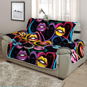 Funky Kiss Lips Pattern Print Half Sofa Protector