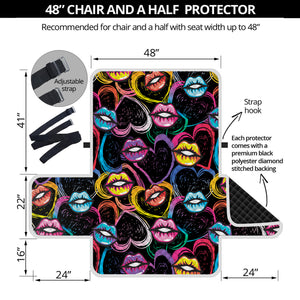 Funky Kiss Lips Pattern Print Half Sofa Protector