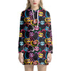 Funky Kiss Lips Pattern Print Hoodie Dress