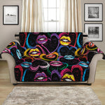 Funky Kiss Lips Pattern Print Loveseat Protector