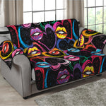 Funky Kiss Lips Pattern Print Loveseat Protector