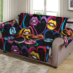 Funky Kiss Lips Pattern Print Loveseat Protector