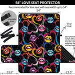 Funky Kiss Lips Pattern Print Loveseat Protector