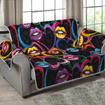 Funky Kiss Lips Pattern Print Loveseat Protector