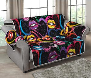 Funky Kiss Lips Pattern Print Loveseat Protector