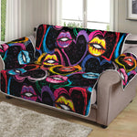 Funky Kiss Lips Pattern Print Loveseat Protector