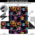 Funky Kiss Lips Pattern Print Loveseat Protector