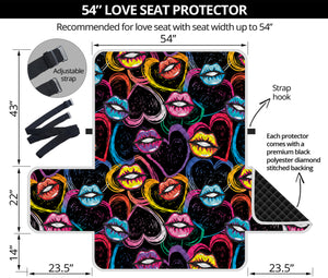 Funky Kiss Lips Pattern Print Loveseat Protector